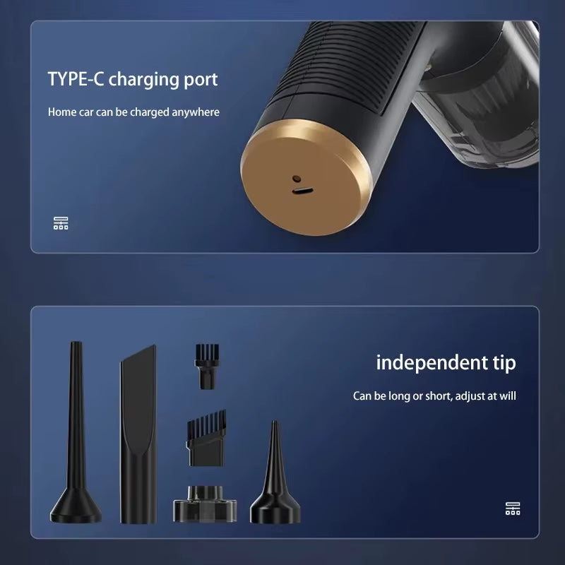 XIAOMI Wireless Car Vacuum Cleaner 1290000 Pa Powerful Handheld Household Multifunctional Dust Cleaning Machines 2 in 1 Portable